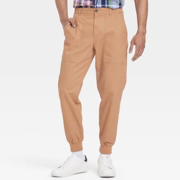 NWT Houston White Adult Calvary Twill Straight Leg Jogger Pants Brown Men's M - Picture 1 of 12